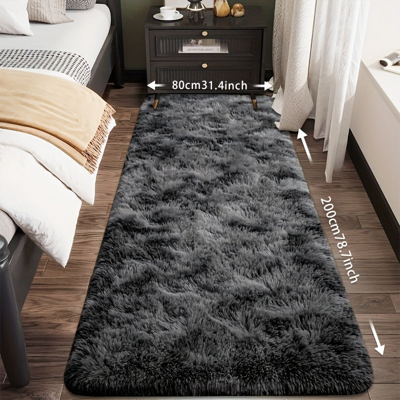 [Plush Fluffy Mat] 1pc Tie-Dye Plush Soft Interior Fluffy Mat, Modern Luxury Plush Mat, Absorbent, Non-Slip &, Suitable for Living Room and Bedroom Areas, Home Decor