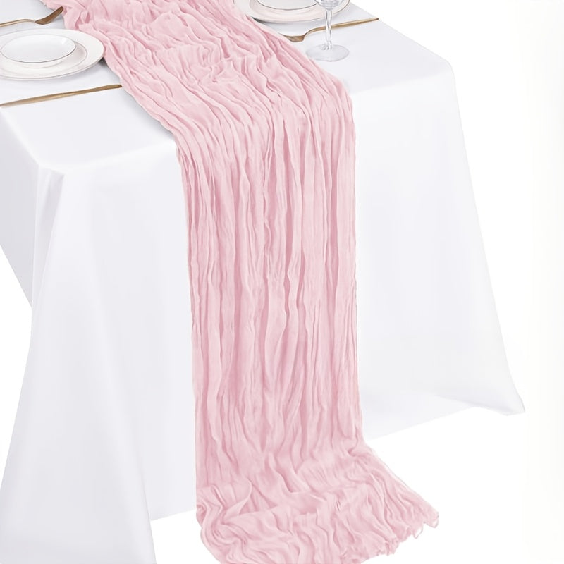12pcs Cheesecloth Table Runner 10ft Boho Gauze Table Runner 21.3*120Inch Rustic Cheese Cloth Roll Romantic Long Cheesecloth Bulk for Wedding Bridal Shower Birthday Party Decor