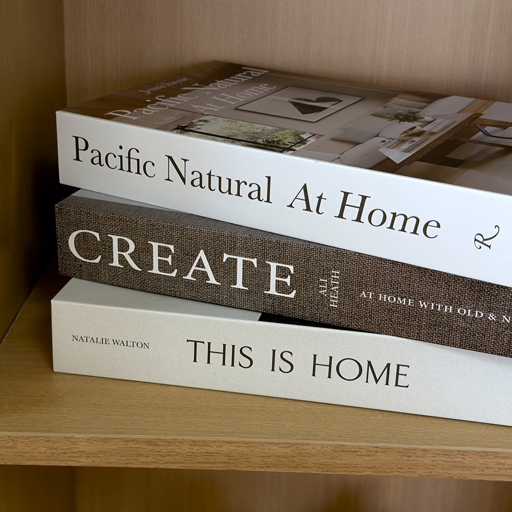 3pcs Minimalist Tree Style Fake Book Decor Coffee Table Decoration Books Suitable for Bedroom, Living Room, Office