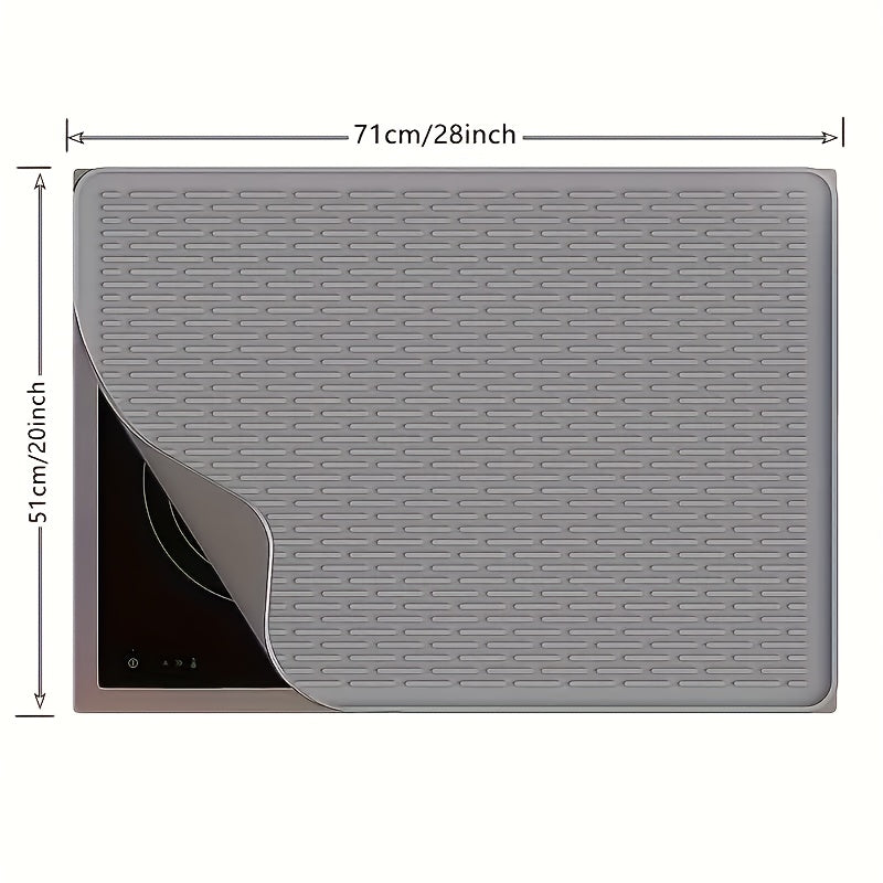 1/2pcs[28x20 Inch Silicone Stove Top Cover] Heat-Resistant Silicone Stove Top Cover Mat & Protector | 28x20 Inch Glass Cooktop Guard, Dish Drying Mat for Gas & Electric Stoves, Scratch-Resistant Kitchen Counter Protector Dish Drying Mats