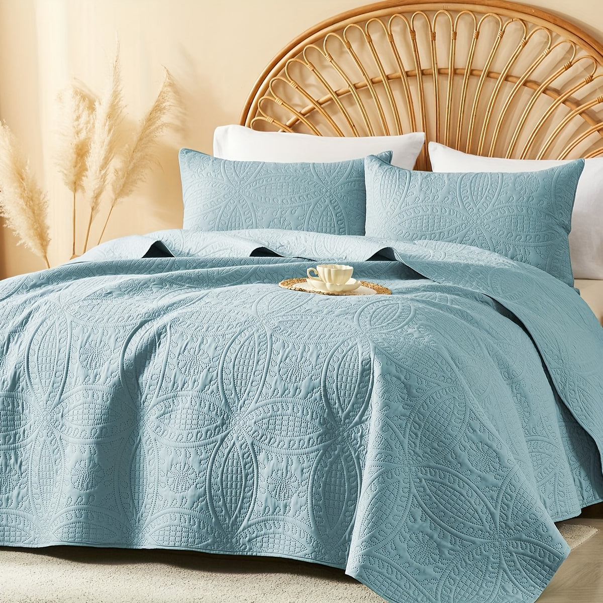 2/3pcs Cooling & Refreshing Summer Quilt Set - Multiple Colors Plus Random Color Available - Lightweight Breathable Microfiber Bedspread - Modern Coin Pattern Coverlet All Season - Holiday Gifts For Family Friends (1 Quilt, 1/2 Pillow Shams)