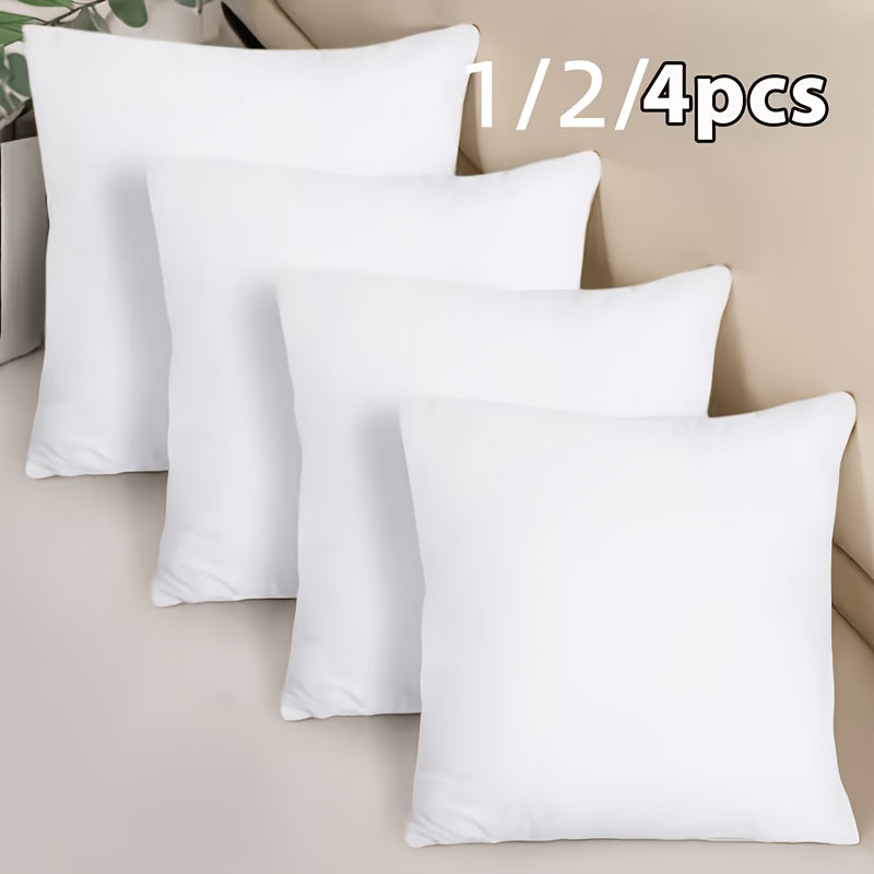 1/2/4 Pack Hypoallergenic New Fiber Cushion Filling Inserts, White Square Pillow Inserts For Sofa, Bed And Patio. Ideal For Bedroom, Office, Kitchen, Living Room Decor, Outdoor Camping And Spring & Summer Use. Perfect Mother'S Day Gift.