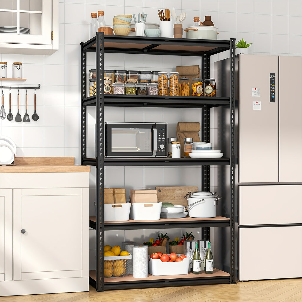 72''H Storage Shelves Heavy Duty Shelving 2000LBS Garage Shelving 5 Tier Metal Shelves for Garage Shelves 35.5"W X72"H X 15.8"D, Adjustable Shelving Unit for Basement Pantry Utility Rack Shelf, Kitchen Standing Rack/ Kitchen Standing Baker's Rack