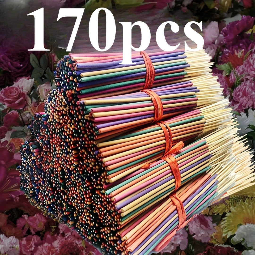 98/99/137/170pcs Wholesale Incense Sticks - Lasts Up to 8.66inch, with Essential Oils, Natural Fragrance for Home, Yoga, Camping, Vacation - Green, Orange, Pink, Purple, Yellow, Etc. - Perfect As Gifts And Decorations, Festive Scent, Home