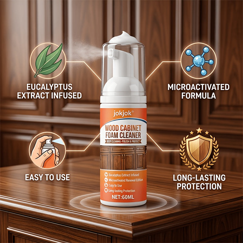 Kitchen Cabinet Cleaner - Cleaning Agent for Oil Stains on The Surface of Kitchen Wooden Shelves, Special Cleaning Agent for Stubborn Stains, Brown Furniture Yellow Scale Removal Agent, Furniture Renovation Agent