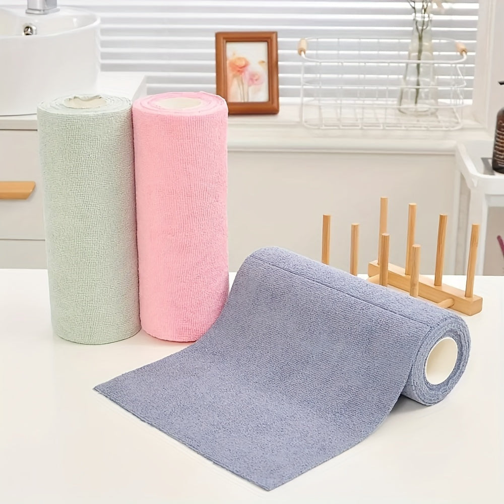 30 Reusable Microfiber Towels, Hand-torn Cleaning Towels, Disposable Napkins, Household Kitchen Towel Rolls, Dish Cloth Replacements, General Purpose Absorbent Kitchen Cloths, Kitchen Supplies, Cleaning Tools, Local Warehouse Shipping.Festival Gift.