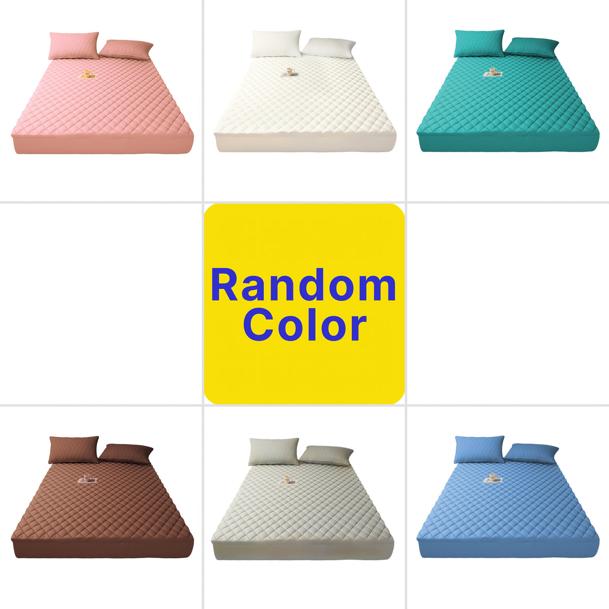 1pc Modern Waterproof Non-Slip Kids & Children Mattress Protector, Solid Color Quilted Bed Cover with 9-15 Inches Deep Pocket, Effective Barrier & Breathable Bedding, Ideal for Bedroom, Guest Room And Hotel, Available In Random Colors(No Pillowcases)