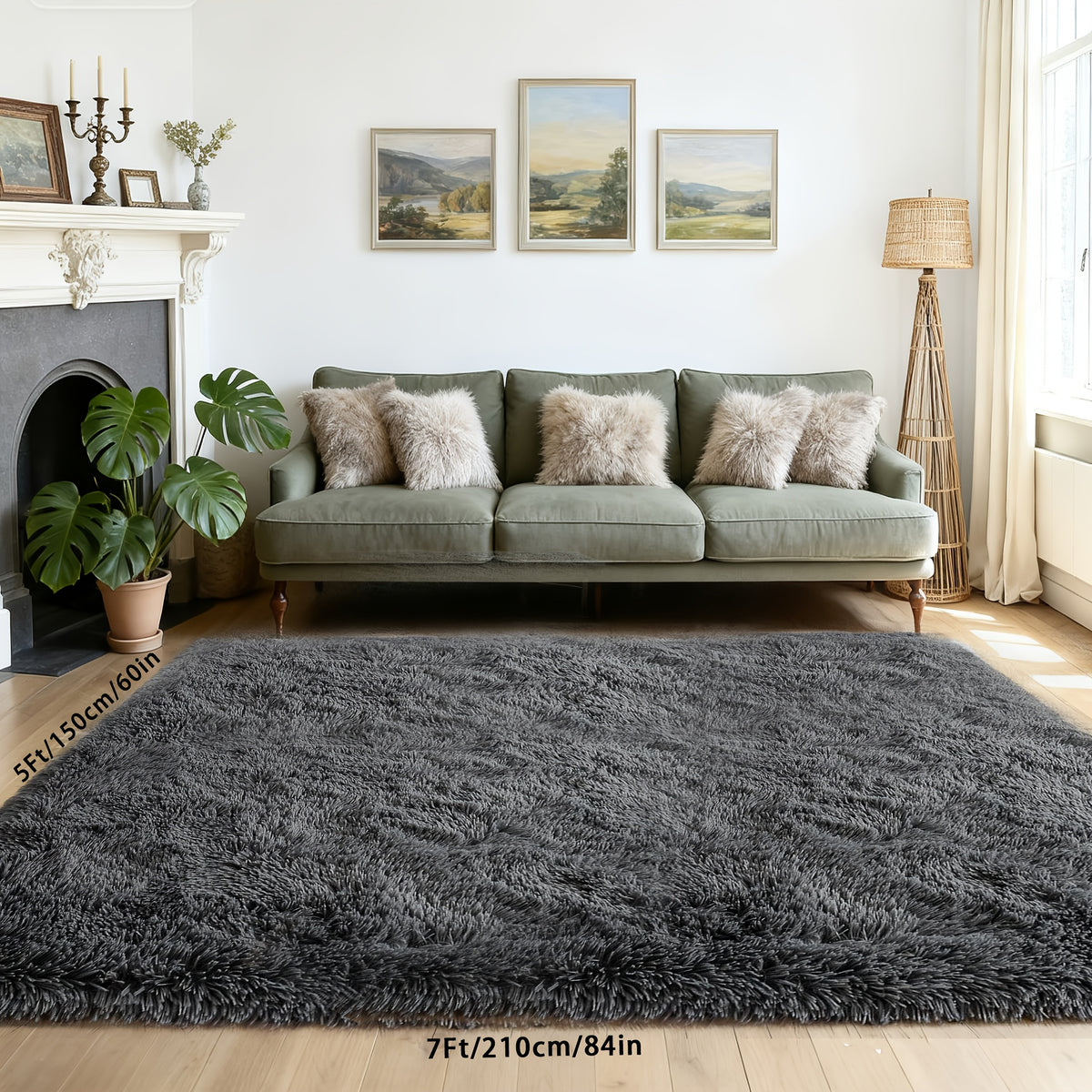 A Super Soft Thick Plush Carpet, Fluffy And Soft, Suitable for Bedroom Indoor Carpet, Non-Slip Soft Machine Washable Carpet,Ideal for Bedroom, Living Room,Study, Dorm,,Home Decor, Christmas Gift, Christmas Decor