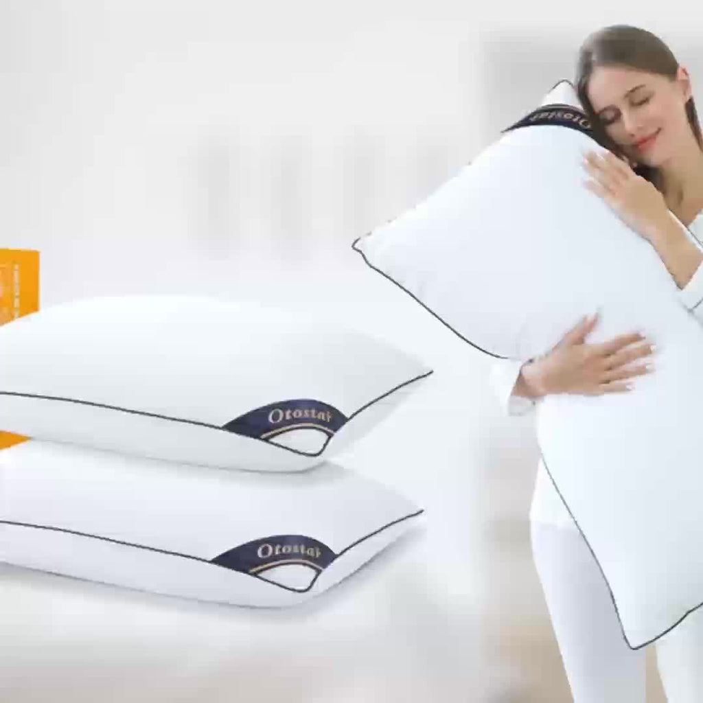 2/4pcs, Firm Supportive Sleep Pillow, Hotel-Grade Cool-to-the-Touch Feel, Filled with Premium Soft Fiber, Suitable for Back, Stomach, Or Side Sleeping Positions, Ideal Sleep Solution, Valentine's Day Gift, Presidents' Day