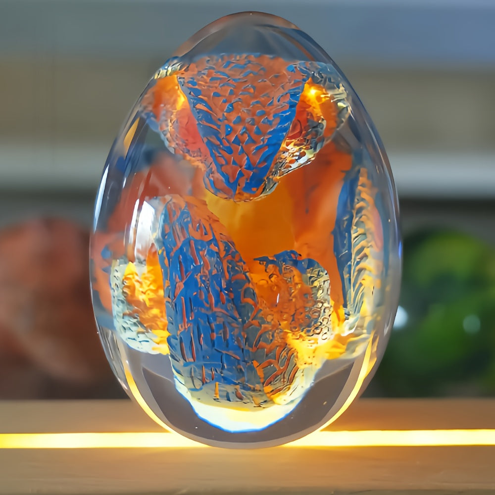Transparent Resin Statue Dragon Egg Dinosaur Souvenir Craft Home Decor Birthday Christmas New Year Gifts