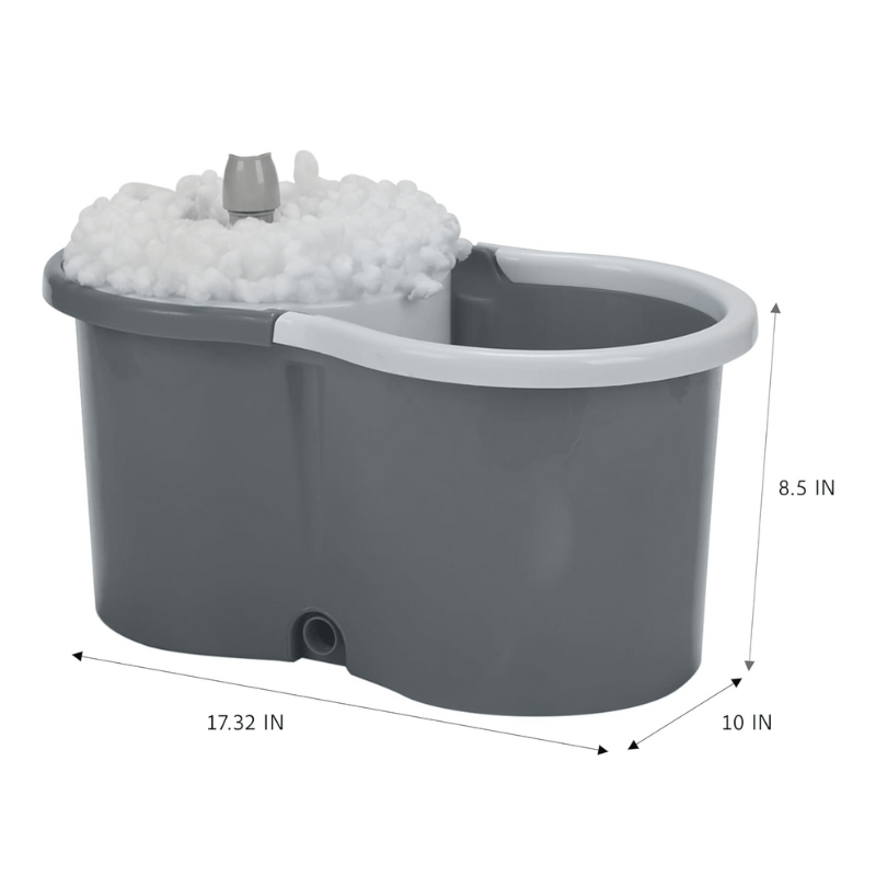 Spin Mop and Bucket with Wringer Set, 360° Spinning Mop Bucket System with 4 Microfiber Mop Replacement Heads and Stainless Steel Adjustable Handle for Floor Cleaning
