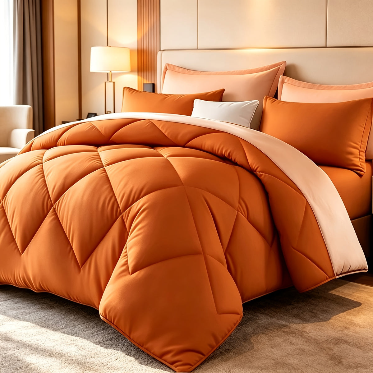 2/3pcs Solid Color Diamond Pattern Large And Extra-Large Bed Set Soft Comfortable And Lightweight Fabric Breathable Quilt Easy to Care Equipped with Quilts And Pillowcases Luxurious Quality And Ideal Gift, Random Color