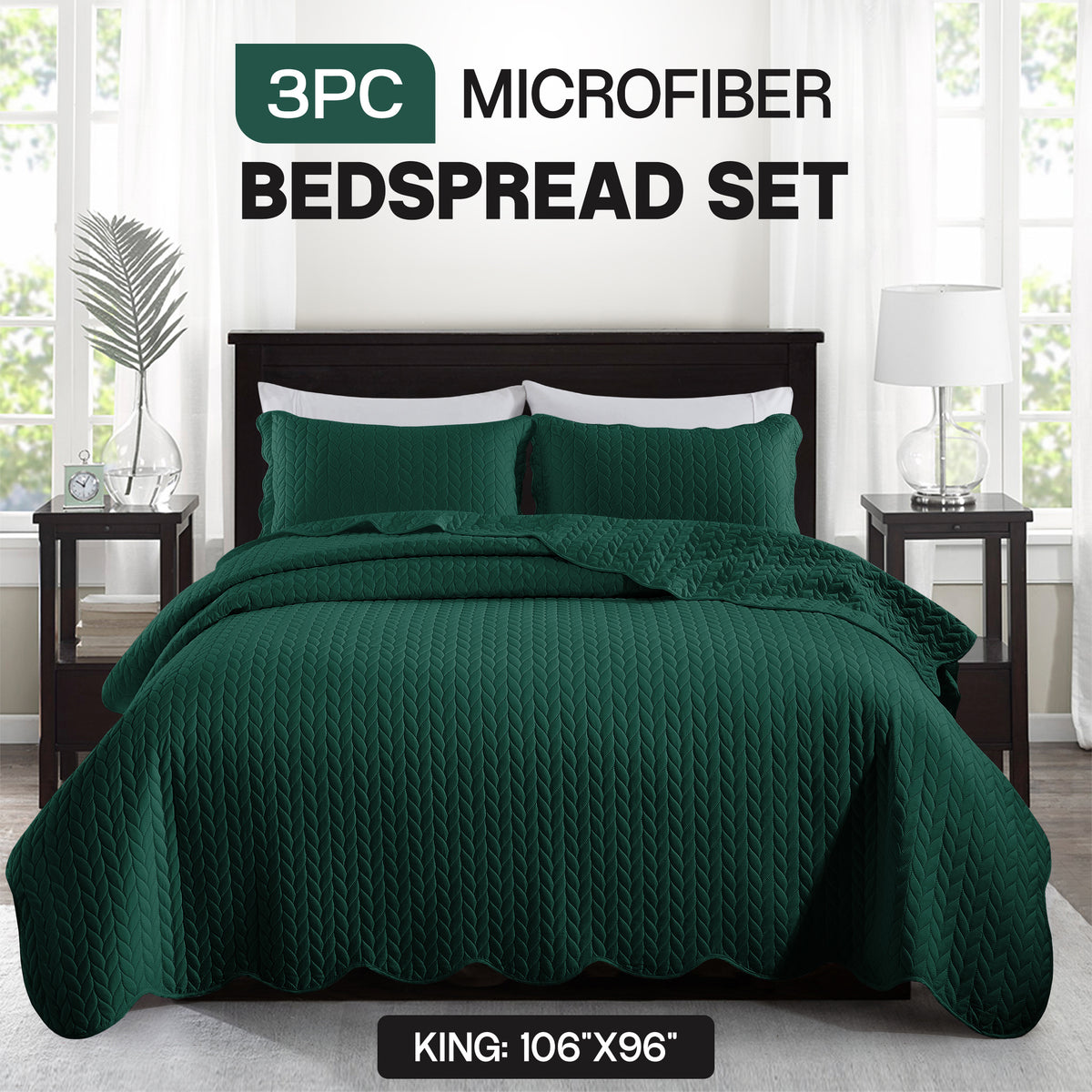 3pcs Bedspread Set Bedspreads with free Pillow Shams - Leaf Pattern Soft & Breathable Bedspread Lightweight Microfiber Bedspread - Modern Style Floral Pattern Coverlet For All Seasons - Christmas Gifts For Family And Friends (1 Bedspread, 1 Or 2 Pillow Sh