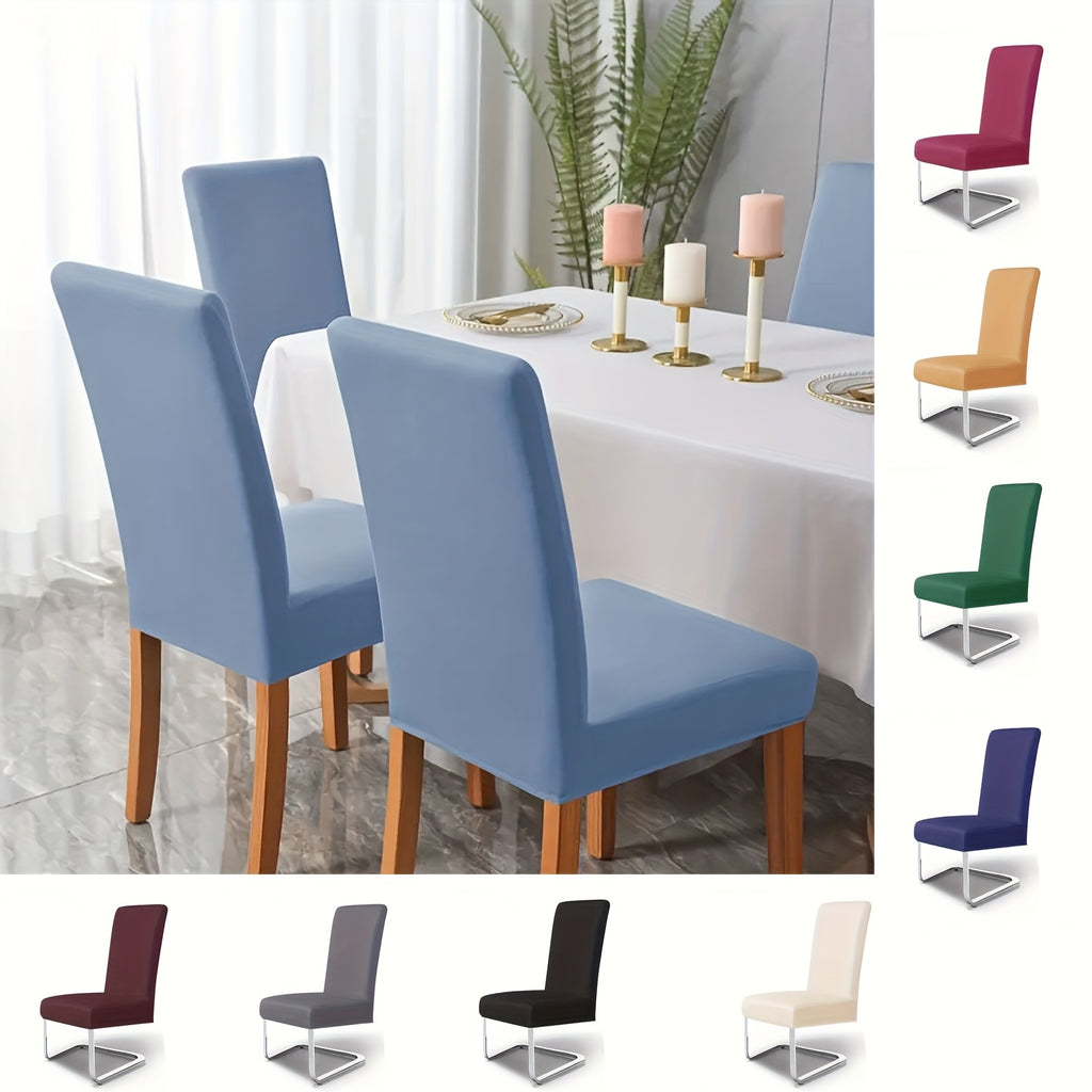 4pcs Set/6pcs Set Milk Elastic Home Kitchen Dining Chair Slipcover, Chair Cover, Furniture Protector For Wedding Office Living Room, Easy To Install, Suitable For Any Dining Chair.Halloween Gift, Halloween Home Decorations