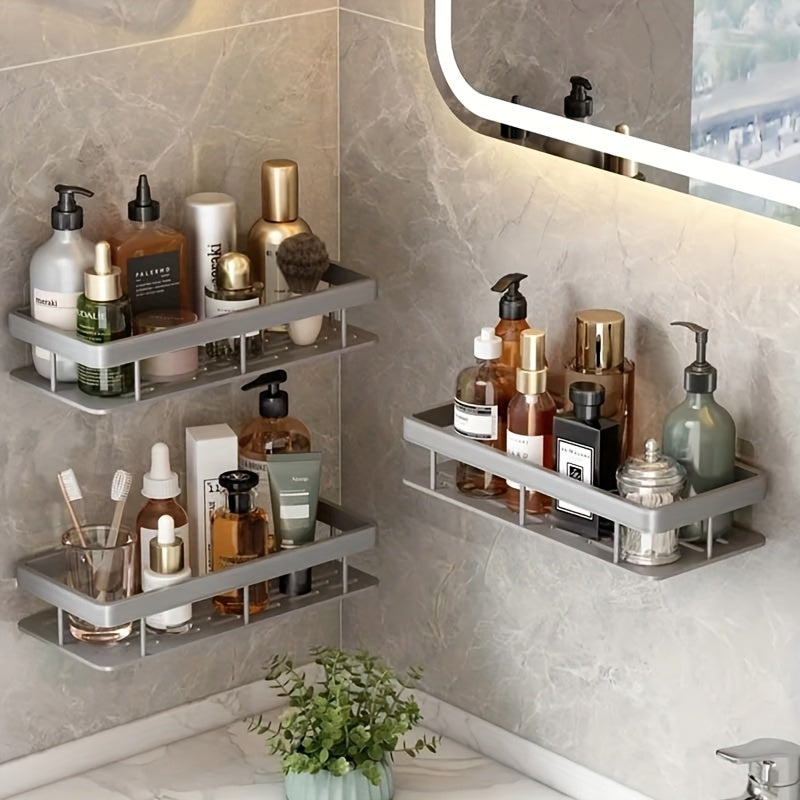 Multi-piece Shower Rack Bathroom Rack Wall-mounted Storage Rack Bathroom Shampoo Lotion Cosmetics Storage Rack Kitchen And Bathroom Storage Space-saving Storage Rack-no Drilling Required, Suitable for A Variety Of Scenarios-Free Traceless Sticker