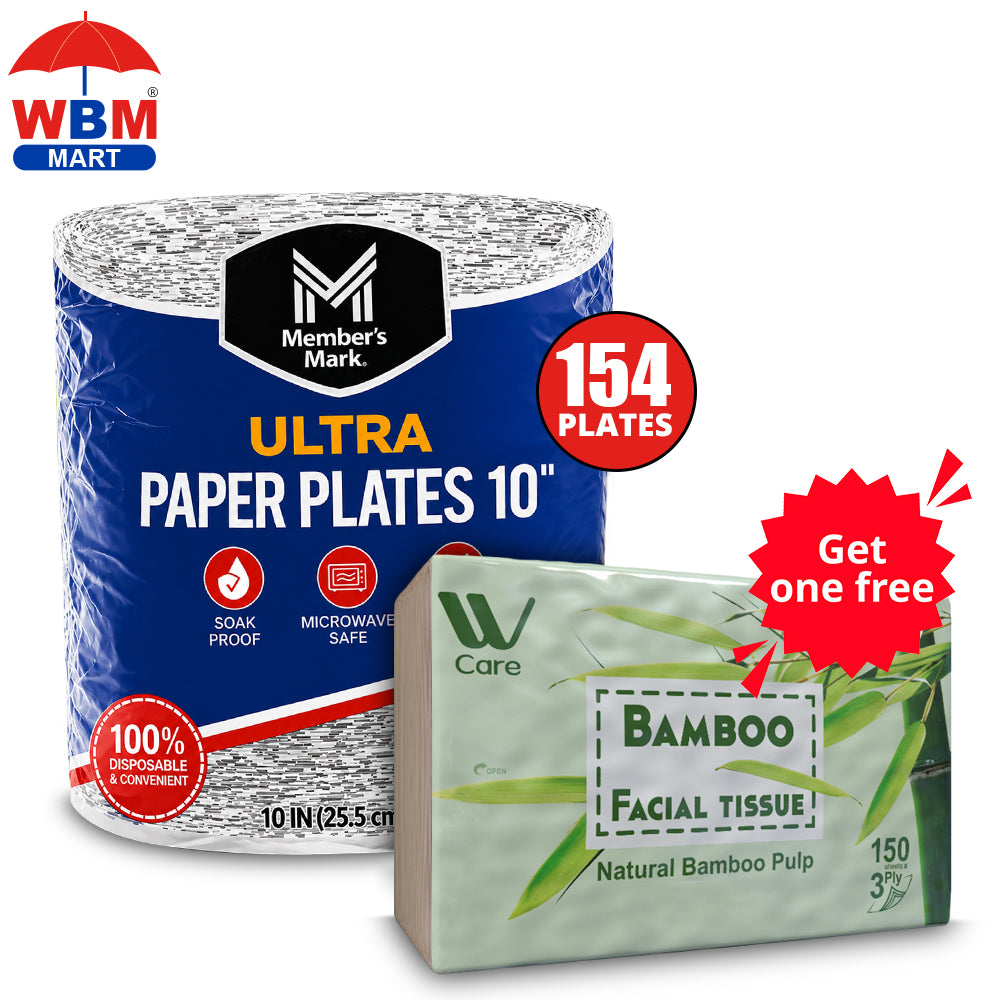 50/154/220 - Premium Paper Plates, 10 Inch Microwave-Safe, Cut Resistant, Soak-Proof, Sturdy Disposable Plates For Everyday Breakfast, Lunch, & Dinner Meals, Kitchen Decor, Kitchen Accessories, Wedding, Camping, Independence Day, Daily, Household ItemsUlt