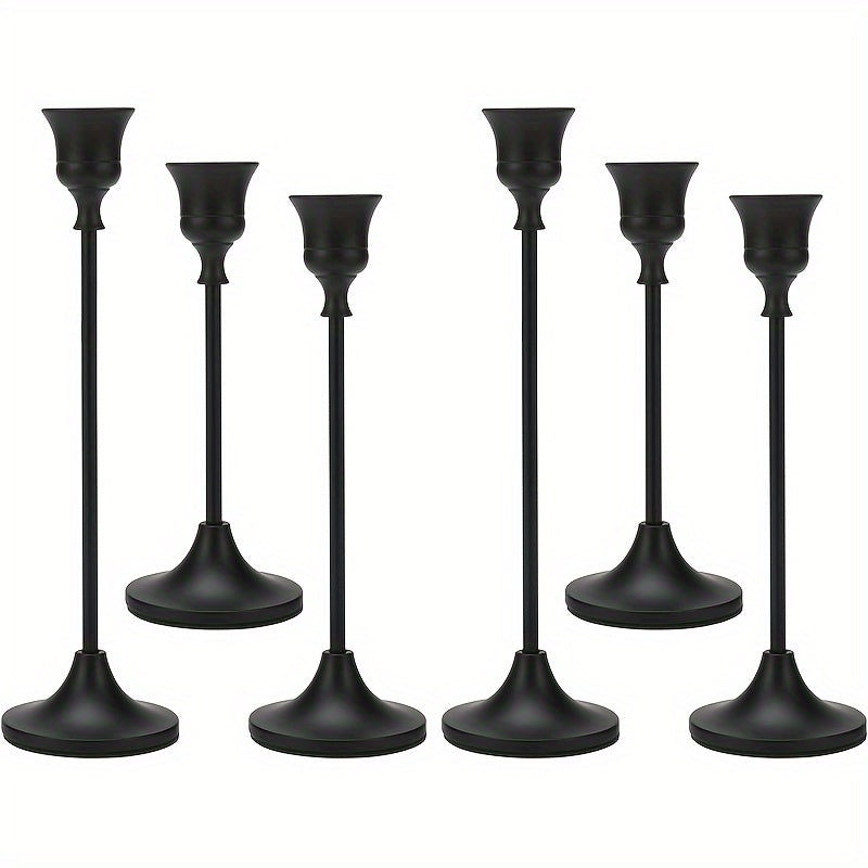 12pcs/6pcs Metal Bell Candlestick, Christmas, Halloween Table Decoration, Candlelight Dinner Photo Props, Anniversary Wedding Decoration, Home Hotel Decoration, Birthday Gift, Suitable for Table Center Decoration, Wedding, Catering, Party (Without Candle)