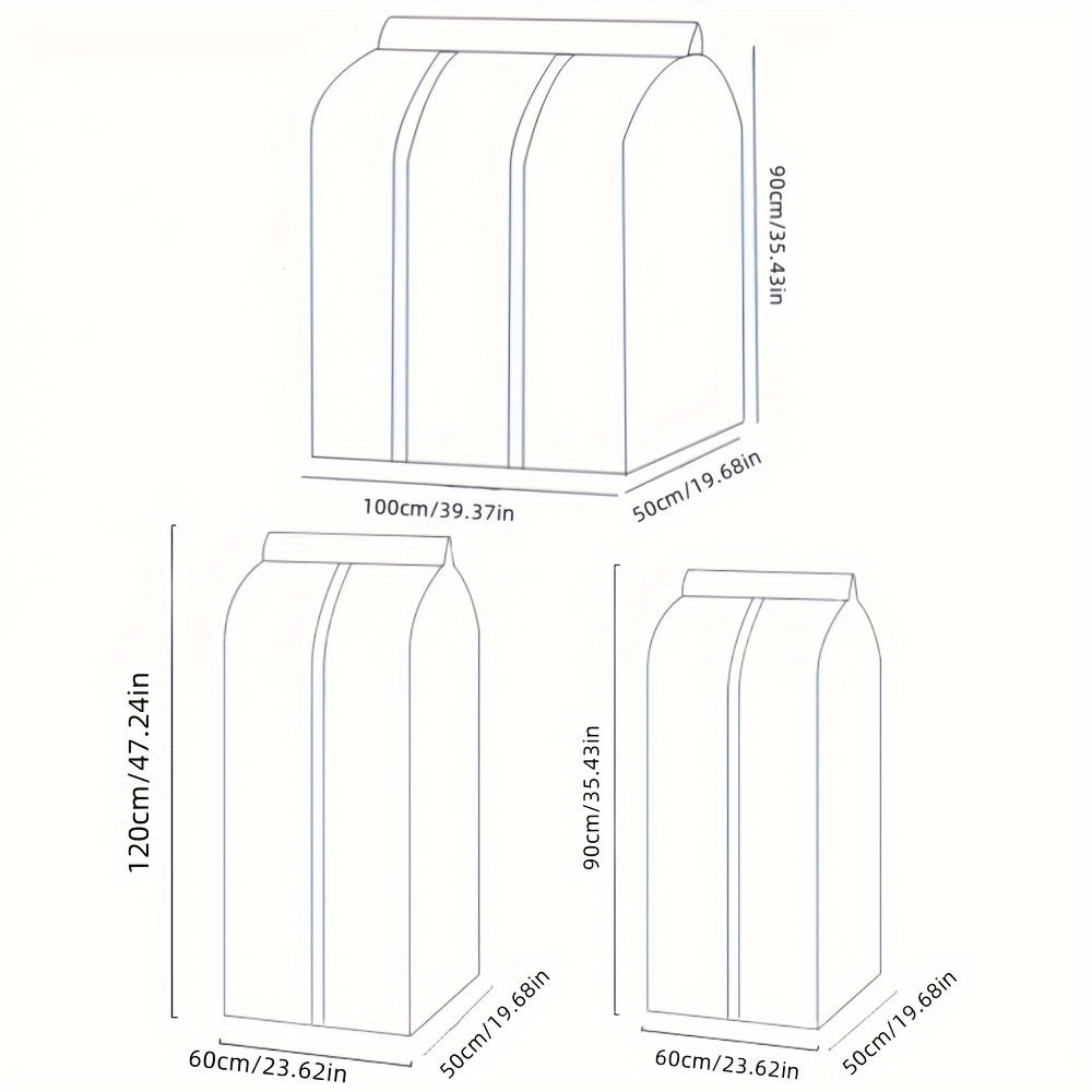 1pc Extra Large Clear Hanging Garment Bag - PVC Zipper Closure Dustproof Closet Organizer for Coats, Suits, Dresses | Sealed Wardrobe Protector for Dorm, Bedroom Storage (Frame Not Included), Bedroom Wardrobe Accessory | Transparent Design | Durable