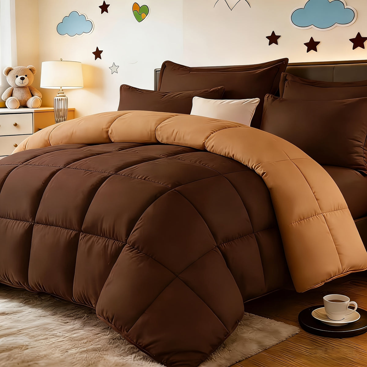 2/3pcs Red And Black bedding with All-Season Comforter, Available in Standard Double/King Double/Super King Sizes. Includes 1 Comforter And 1/2 Pillowcases, Suitable for Kids' Rooms, School Dormitories, Apartments