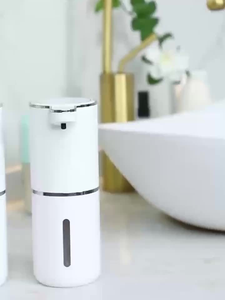 Smart Sensor Soap Dispenser | Automatic No-Touch Liquid Release, 13.53oz Capacity, Four-Level Adjustable Flow Rate, Electric Power Display, Freely Replaceable Fluid, USB Quick Charging, Wall Mount, Nickel