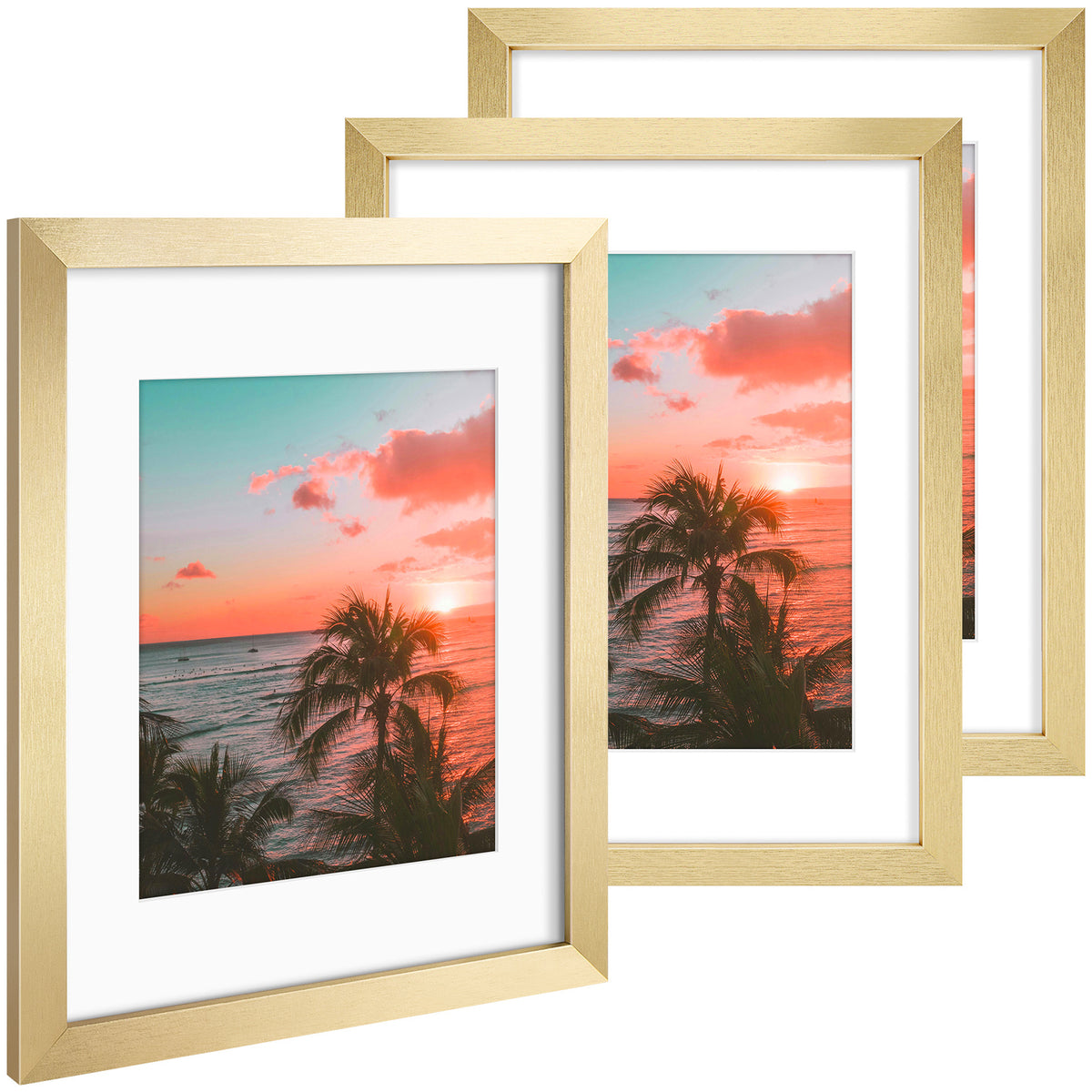 3 Pack 6x8/8x10/9x12/11x14/16x20 Picture Frames Set with Mat or without Mat, Engineered Wood Photo Frames with Plexiglass, for Wall or Tabletop Display - Gallery Wall Frames, Office Home Decor,Poster Frames