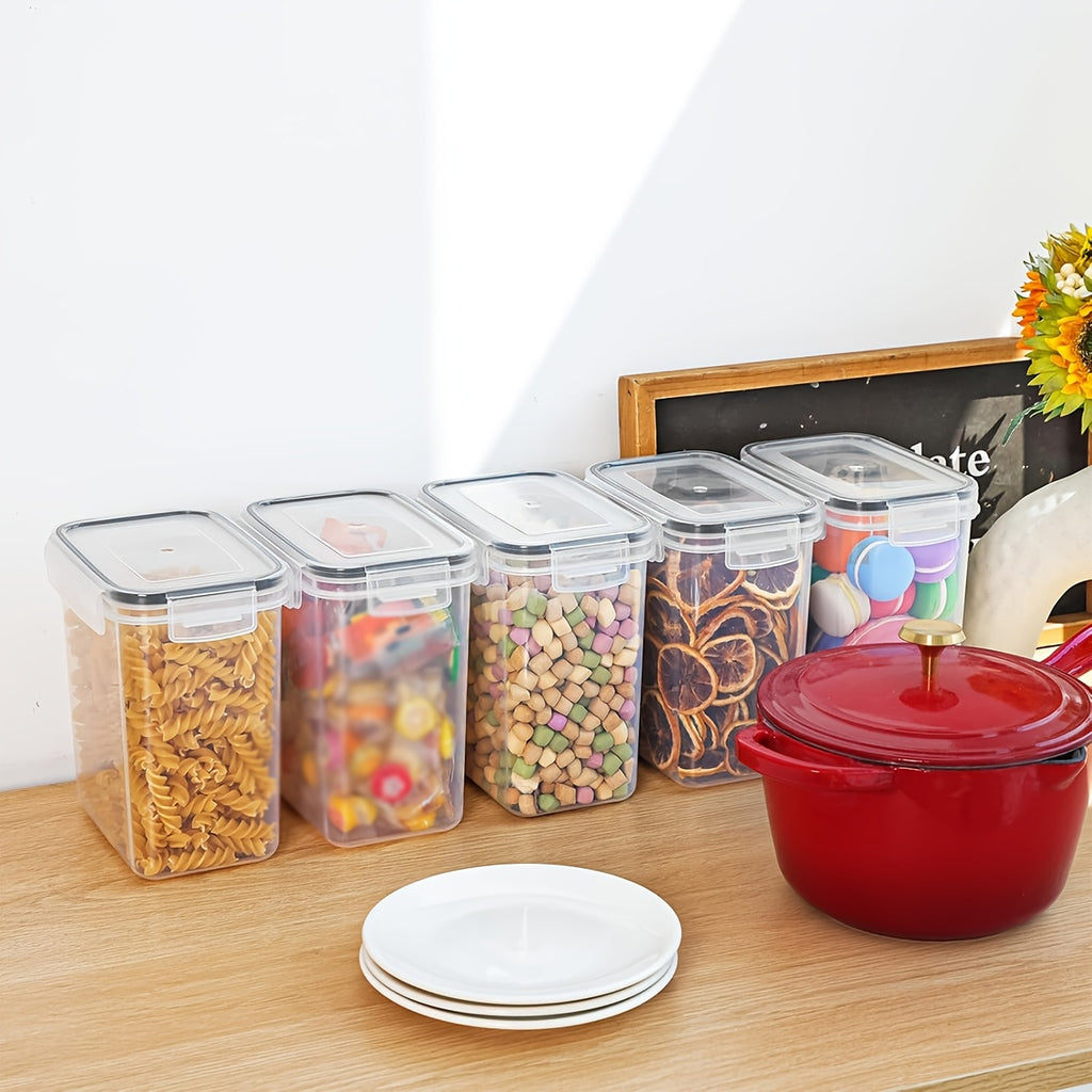 14/18/30/48/60/84pcs Airtight Food Storage Containers with Lids, BPA Free Plastic Kitchen Storage Containers for Rice, Spaghetti, Cereal, Pasta, Flour And Sugar Containers, 7/9/15/24/30/42 Lids+7/9/15/24/30/42 Containers Kitchen Additions