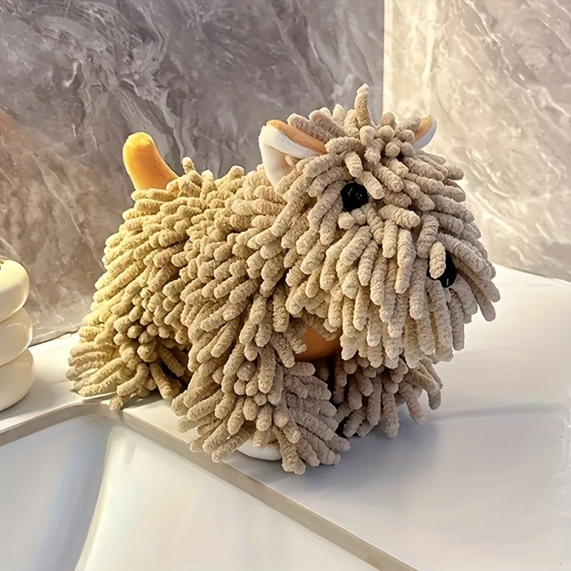 1pc Of Puppy Shaped Hand Towel, Kitchen Hand Towel, Bathroom Hand Towel That Can Be Hung On The Wall, Cute Little Dog Hand Towel, Soft Towel, Absorbent Cloth, Hanging Cloth, Kitchen Supplies, Bathroom Supplies, Cartoon Little Dog Figurine