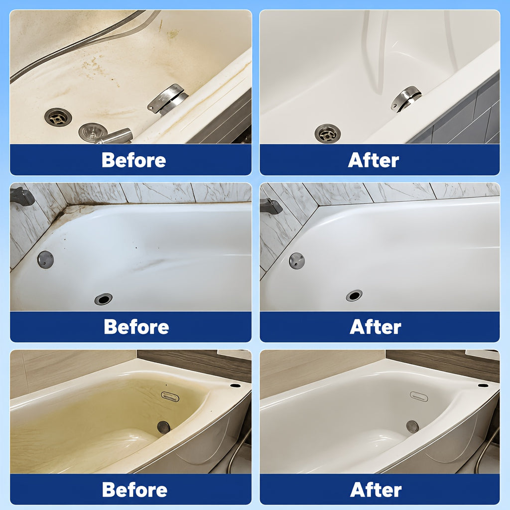Bathroom/Ceramic Rust Remover - Eliminates Rust Stains, Water Marks, Yellow Spots, And Limescale. Cleans Stains, Restores Surface Shine. Gentle Formula, Glaze-Safe. Suitable for Bathtubs, Sinks, Faucets, Tiles, Toilets