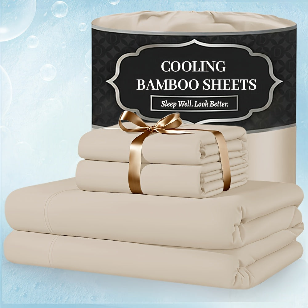 For Extra Deep Pocket Queen Size Sheets - 3/4pcs Breathable And Cooling Bamboo Bed Sheet Set, Luxury, Soft Wrinkle-Free for Extra Deep Mattresses, Room Decor, Kids Sheet And Pillowcase Sets