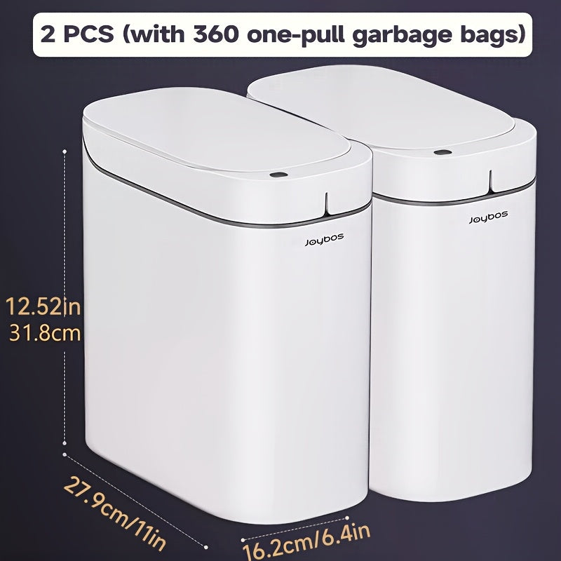 1pc/2pcs/3pcs Self-Emptying Trash Can with Drawstring Bags, Hands-Free Pull-Out Design, 3.8-Gallon Capacity – Ideal for Home, Bathroom, Kitchen, Bedroom & Dorm Room Decor and Accessories