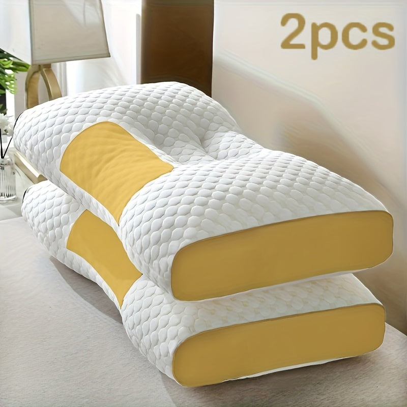 2pcs Buy 1 Get 1 Free Soft Massage Neck Pillows - Adjustable Ergonomic Orthopedic Cervical Support Pillow Suitable for Sleeping, Machine Washable Removable Cover & High-Quality Core, for - & Spinal