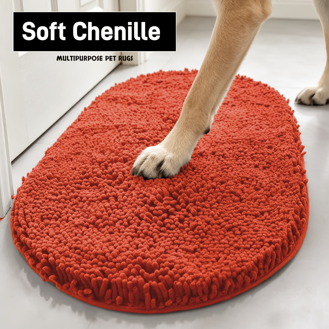 Super Absorbent Microfiber Dog Door Mat for Muddy Paws, Non-Slip Washable Pet Rug, Quick Dry Chenille Entryway Carpet, Indoor Outdoor Carpet, Outside Rug, Outside Rugs, Machine Washable Indoor Outdoor Mat