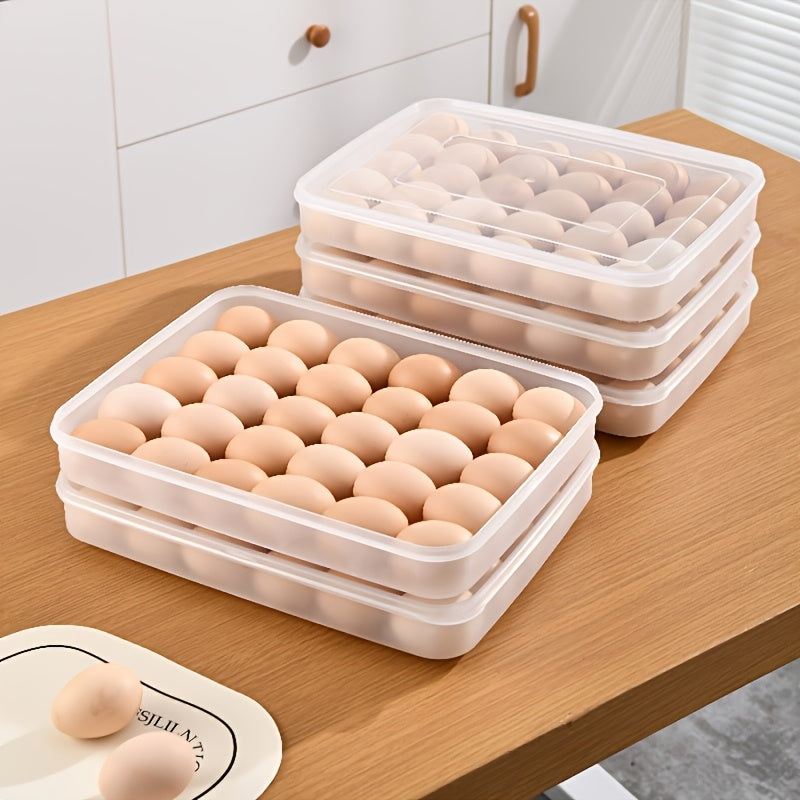 Easter Deviled Egg Tray, 30 Compartments with a Flip-Top Lid Mayonnaise Container - Heavy-Duty Rectangular Storage Box, a Space-Saving Organizer for The Fridge And Pantry