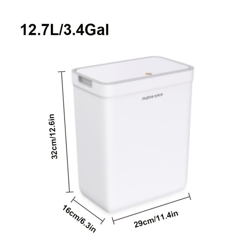 1pc Joybos Wall-Mounted Trash Can with Odor-Sealing Lid, Space-Saving No Power Needed, Durable Plastic Rectangular Design for Bathroom, Bedroom, Office & Dorm, Bathroom Waste Bin, Minimalist Design, Easy to Clean, Odorsealing Bin, Office Supplies