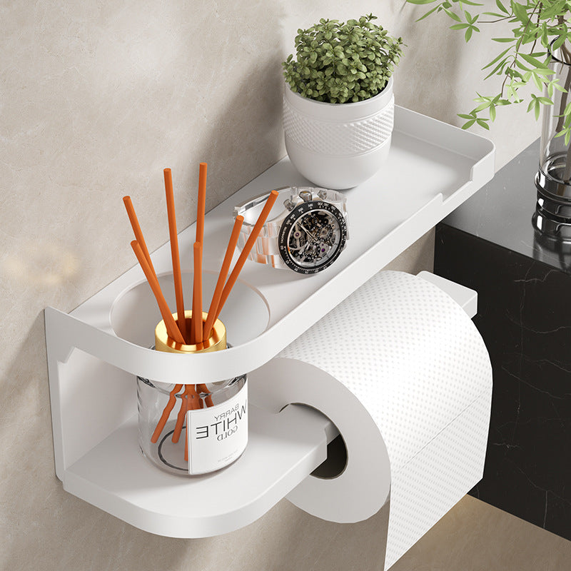 1pc Self-Adhesive Wall-Mounted Toilet Paper Holder, Bathroom Organizer, Easy to Install | Modern Bathroom Decor | Suitable for Humid Environments, Bathroom Storage And Organization