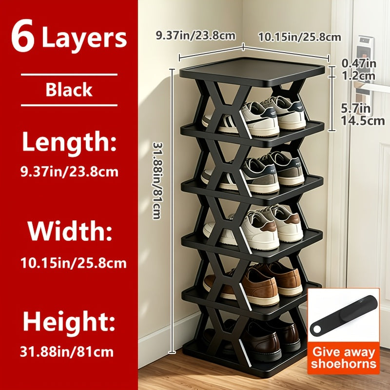 1pc Removable 4/6/9 Tier Shoe Rack, Space Saving Folding Shoe Rack for Home And Dormitory, Hallway, Living Room - Separate Narrow Shoe Rack for Indoor Doorway Storage. Holds Keys, Small Photo Frames, Etc.