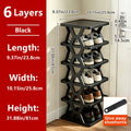 Folding Shoe Rack with Removable Tiers, 4, 6 or 9 Layer Shoe Storage Organizer in Black or White Options for Entryway, Hallway and Dorm Rooms