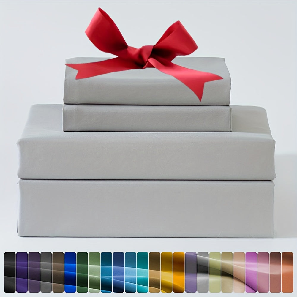 3/4pcs Ultra-Soft Microfiber Queen Size Cool Sheet Set - Hypoallergenic, Breathable with (14" - 17") Deep Pocket, Shrink & Fade Resistant - Includes Flat Sheet, Fitted Sheet, And 1/2 Pillowcases - Ideal for Queen & King Sizes - Gifts, Random Color