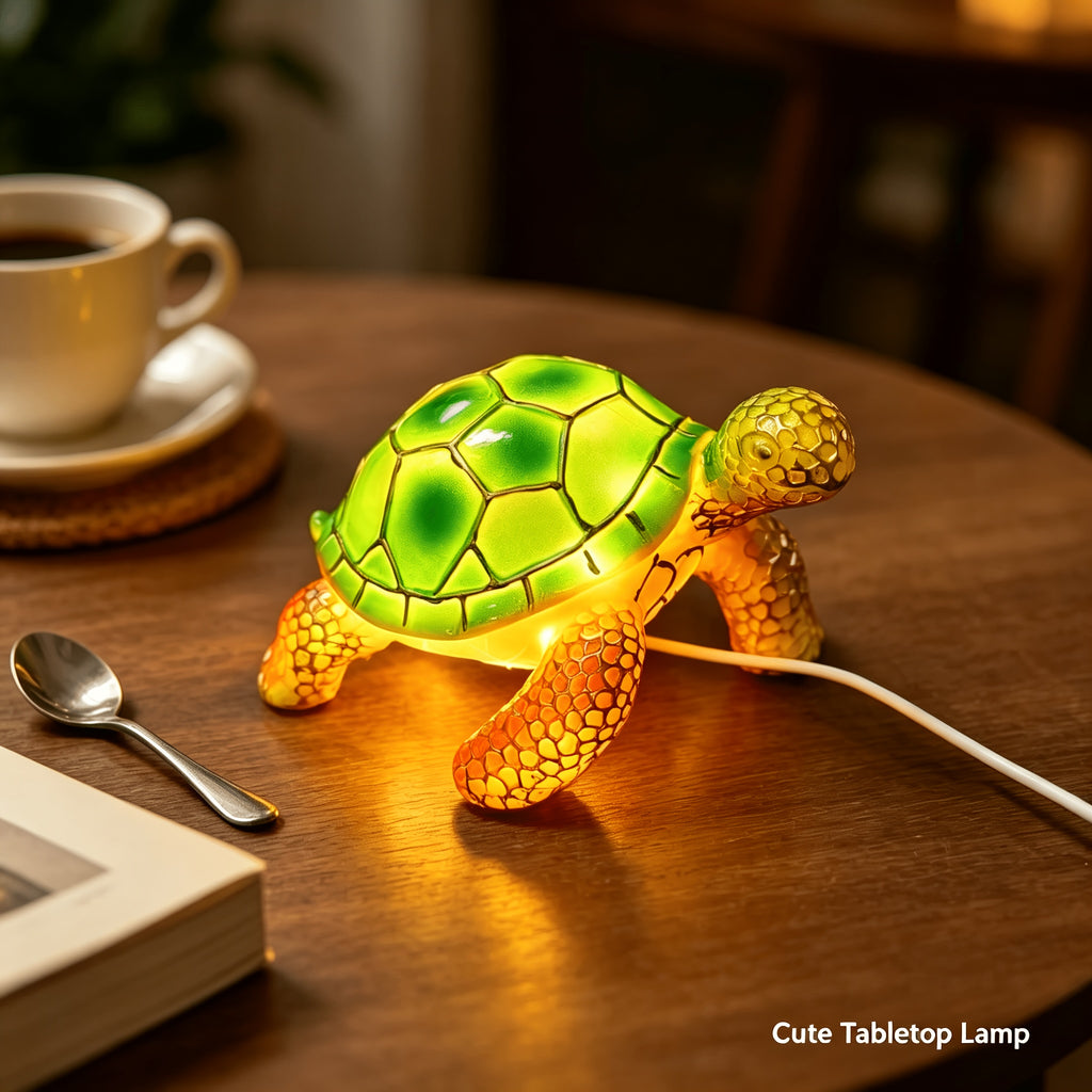 Sea Turtle LED Night Light with USB Plug, 5.51-Inch Resin Decorative Tabletop Lamp for Bedside Ambiance, Coastal Bedrooms and Home Decor