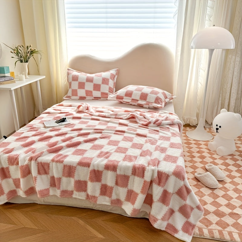 Double-sided Velvet Plaid Black And White Goods Pink And White, Super Soft And Comfortable Panda Velvet, Travel Blanket Suitable for Home Bedroom Sofa Blanket Can Be Machine Washed