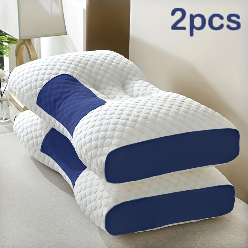 2pcs Buy 1 Get 1 Free Soft Massage Neck Pillows - Adjustable Ergonomic Orthopedic Cervical Support Pillow Suitable for Sleeping, Machine Washable Removable Cover & High-Quality Core, for - & Spinal