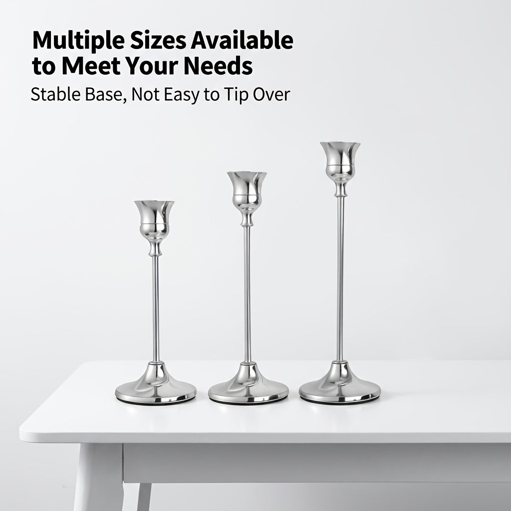 Retro Candlestick Holders, Minimalist Bulk Candle Stand Sets with Multiple Color and Quantity Options for Wedding Centerpieces, Dining Tables and Holiday Decor