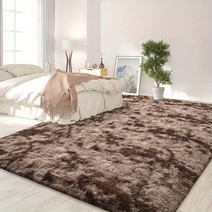6x9 Shag Area Rug, Soft Fluffy Indoor Floor Carpet in Gray, Coffee, Black and Tie-Dye Gray Options for Living Room, Bedroom and Dorm Decor