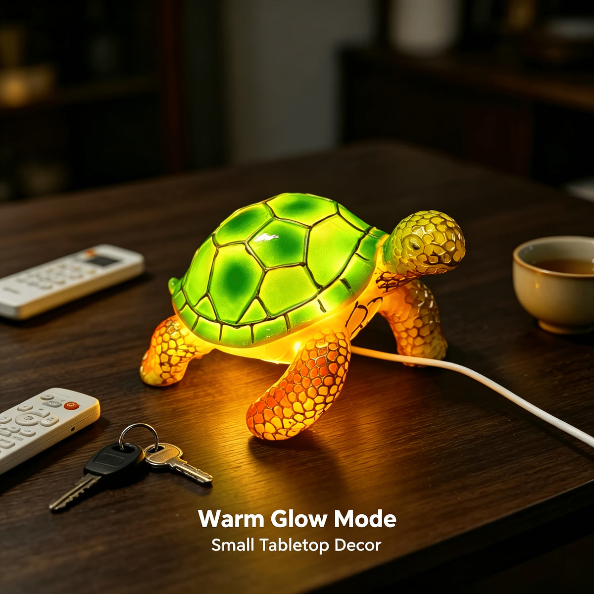 1pc USB- Turtle Night Light with USB Plug & Resin Suitable for Bedside,, Room Decor - Low Voltage Fairy Lights, Decorative for Home, Tabletop Lighting for, Cozy Atmosphere Lighting