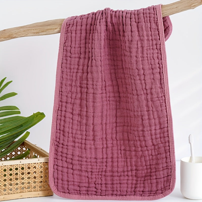 4pcs Set Of Ultra Soft And Breathable Cotton Towels - Lightweight, Quick Drying Textured Towels, Six Layer Gauze, Suitable for Bathing, Facial, Gym And Spa - Multiple Colors - Ideal Choice for Family And Travel
