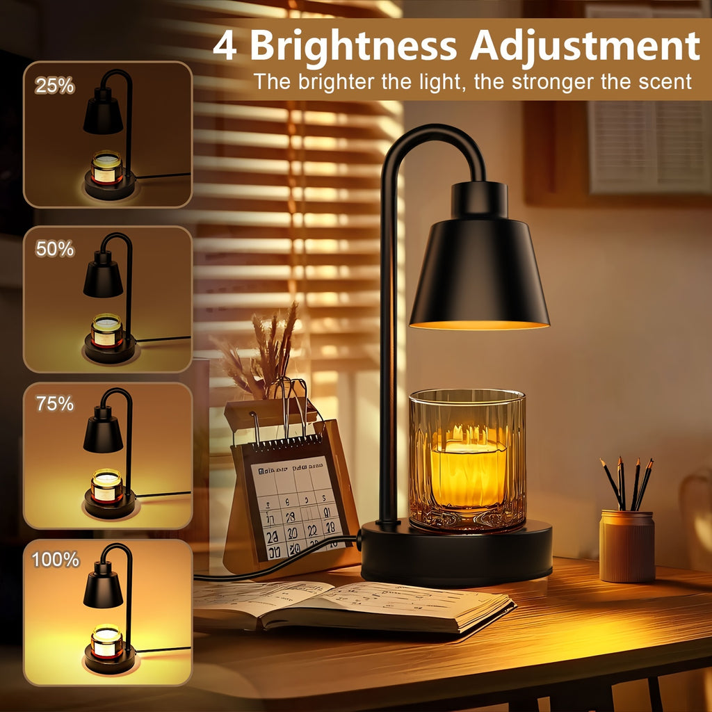 Upgraded Height Adjustable Candle Warmer Lamp with Timer & Dimmable Light - Electric Wax Melts Warmer for Candle Jars, Cozy Bedroom Decor, Perfect Holiday Gift for Women – Valentine's Day, Christmas, Thanksgiving 1pc/2pcs No Bulbs Included