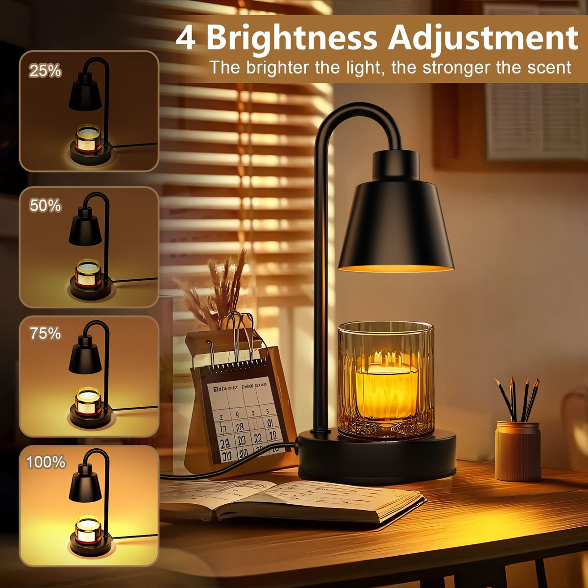 Upgraded Height Adjustable Candle Warmer Lamp with Timer & Dimmable Light - Electric Wax Melts Warmer for Candle Jars, Cozy Bedroom Decor, Perfect Holiday Gift for Women – Valentine's Day, Christmas, Thanksgiving 1pc/2pcs No Bulbs Included