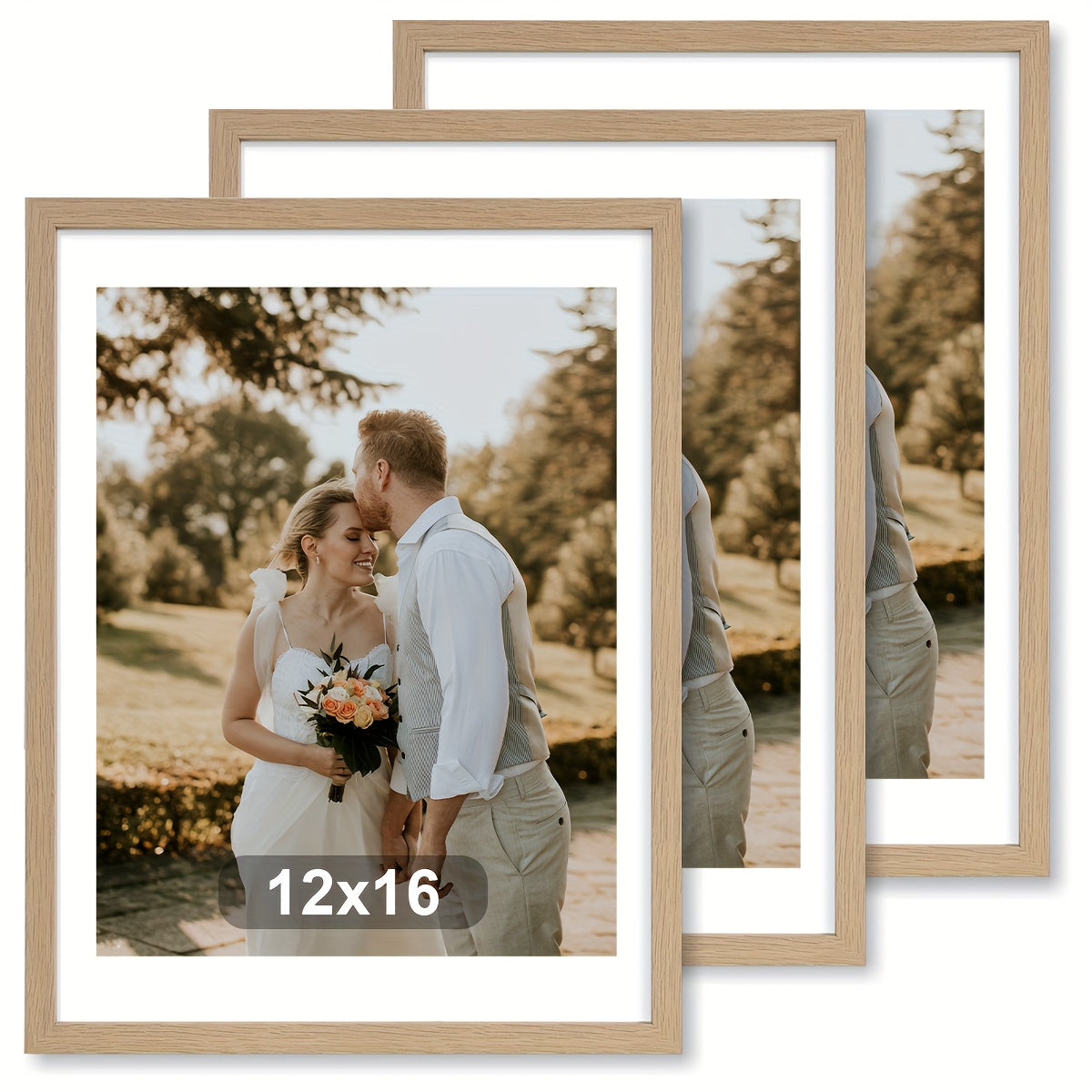 3pcs 12X16/11X14/8X10 Photo Frame, Black Classic Photo Frames, Old Wood And Black Photo Frames, Home Wall Decoration Photo Frames, Large-Sized Artistic Poster Frames, Desktop Display Photo Frames, Exquisite Gifts