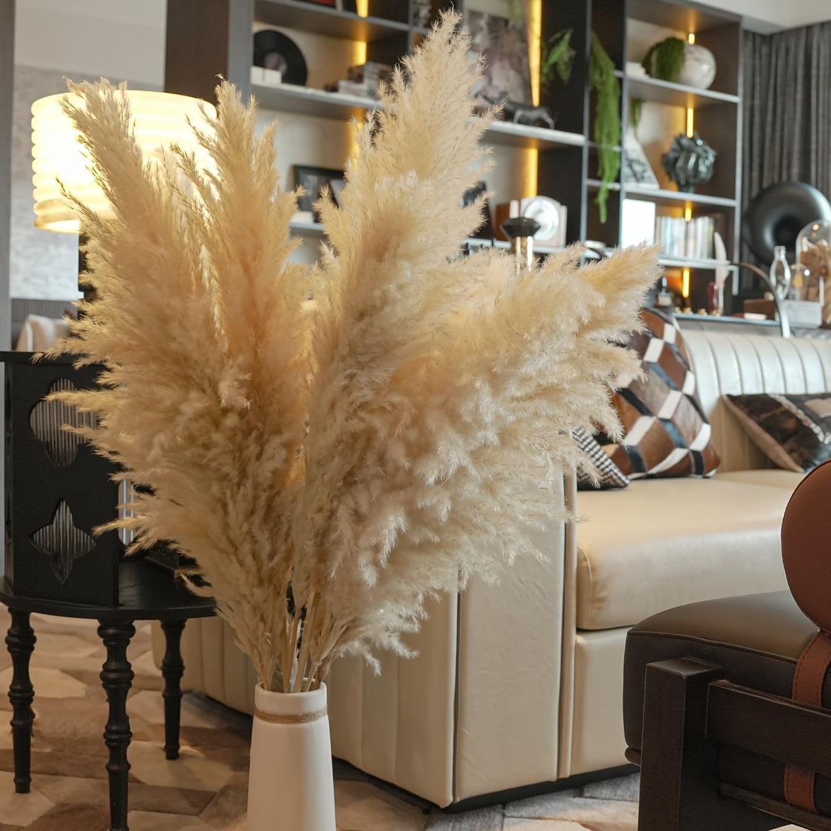 10 Stalks Of 45 Inch (about 115cm Tall) Ultra High Pampas Grass, Suitable for High End Decoration Ideal for Floor Vases, Living Room Floors, Floor Plants, Decorative Displays, And Woven Wall Decorations.