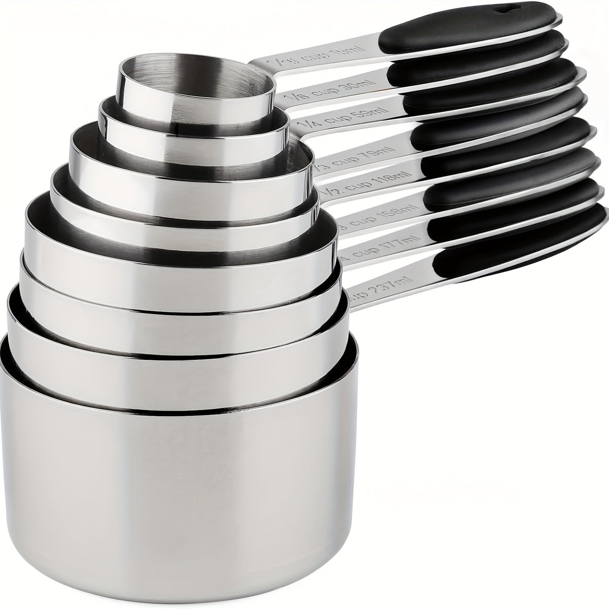 8pcs Measuring Cups/ 9pcs Measuring Spoons/ 17pcs Measuring Cups + Measuring Spoons Are Suitable For Both Dry And Liquid Ingredients - Very Suitable For Kitchen Tools, Kitchen Supplies, And Kitchen Accessories For Cooking And Baking.
